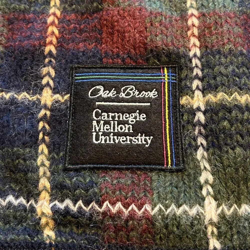 Oak Brook x Carnegie Mellon University Upcycled Tartan Plaid Sweater Size XXL